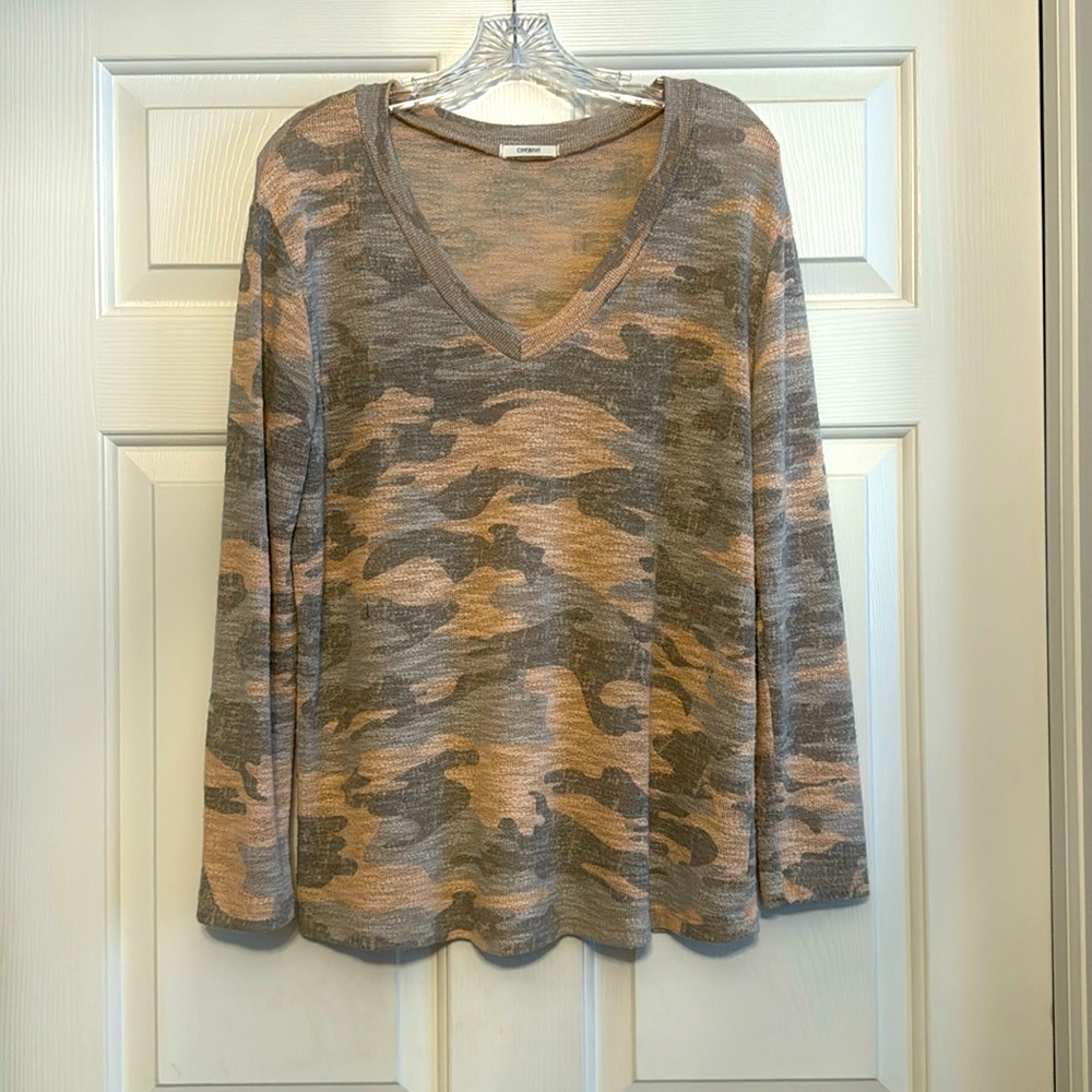 Cherish Camo Top Sz M